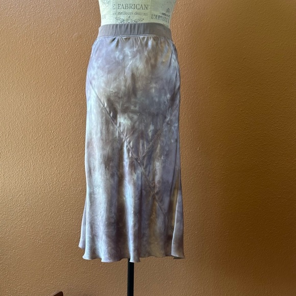 ATM Anthony Thomas Melillo Silk Tie Dye Gray/Cream/Purple A-Line Skirt Small EUC - Picture 7 of 10